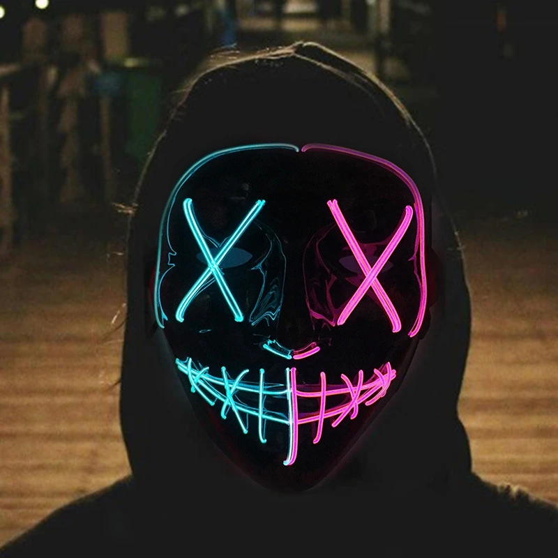 Led Purge Mask Halloween - Gorąca sprzedaż Halloween Świecąca Straszna Maska