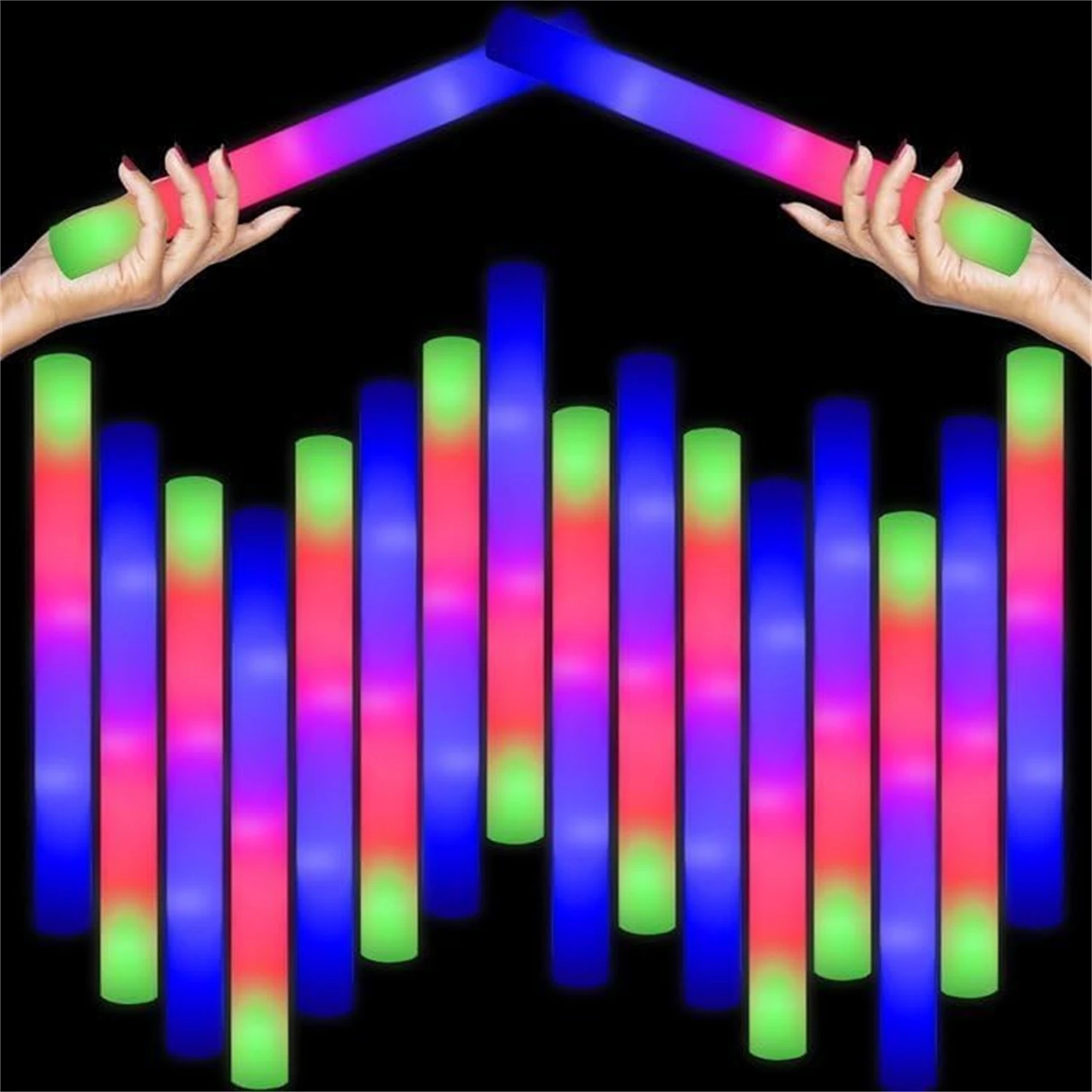 Flashing Led Foam Sticks Party - 50 szt. Świecących pałeczek LED z