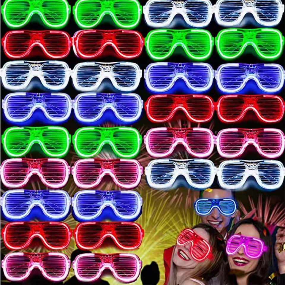Glow In The Dark Party Glasses - 5-50 szt. Świecące Okulary LED Hurtowo