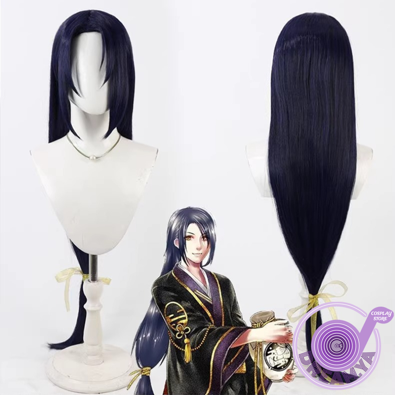 Anime Cosplay Wig Heat Resistant - Peruka Cosplay Jiroutachi Touken Ranbu Granatowa