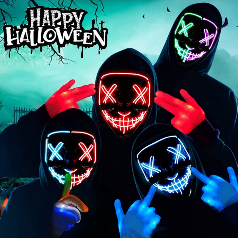 Led Purge Mask Halloween - Straszna maska Purge na Halloween z