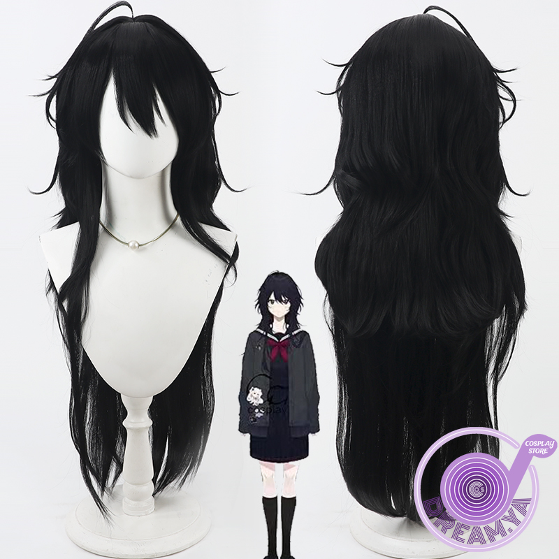Anime Cosplay Wig Heat Resistant - Peruka Cosplay Kisaragi Ren Vtuber Czarna
