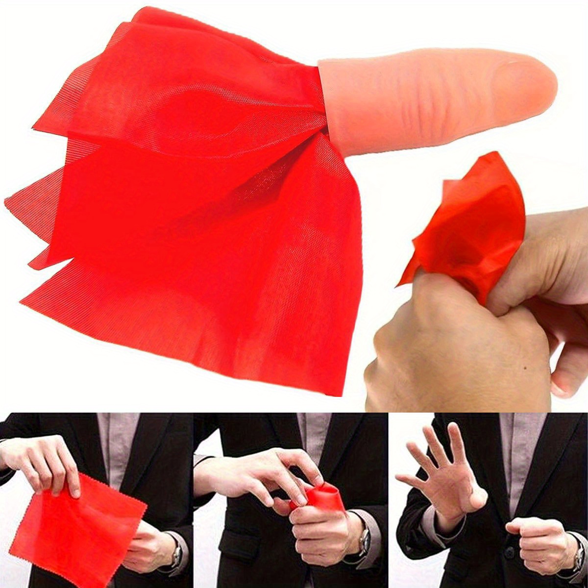 Thumb Tip Magic Trick Set - 1 zestaw Szalik-Wympłukający się Magiczny Kciuk