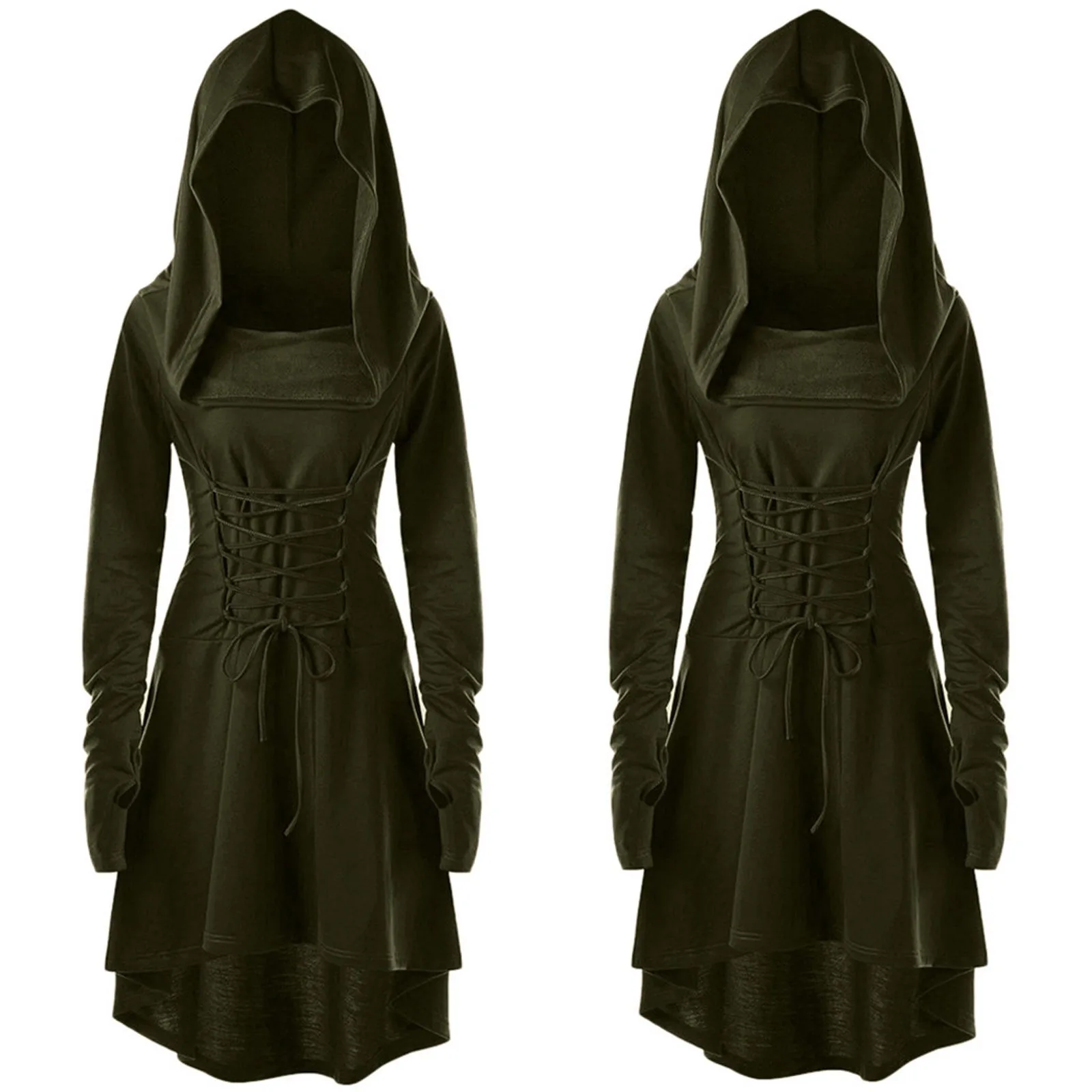 Medieval Renaissance Dress Women - Średniowieczny Strój Łucznicy z Leśnymi Motywami,
