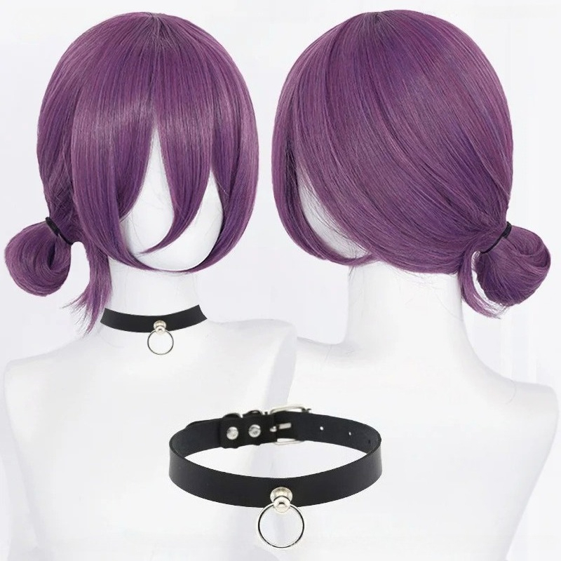 Anime Cosplay Wig Heat Resistant - Peruka Cosplay Anime Reze 45cm Fioletowa