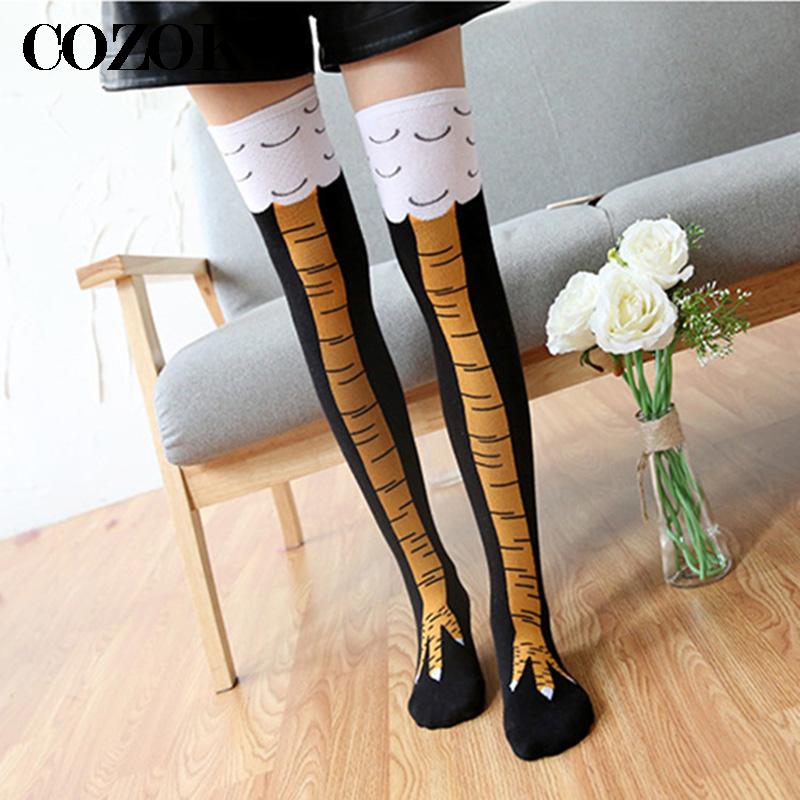 Funny Chicken Leg Socks - Wysokiej jakości damskie szalone śmieszne kurczaki