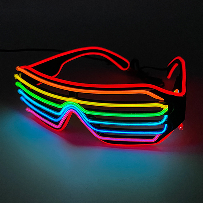 Glow In The Dark Party Glasses - Fluorescencyjne kolorowe świecące okulary LED Light
