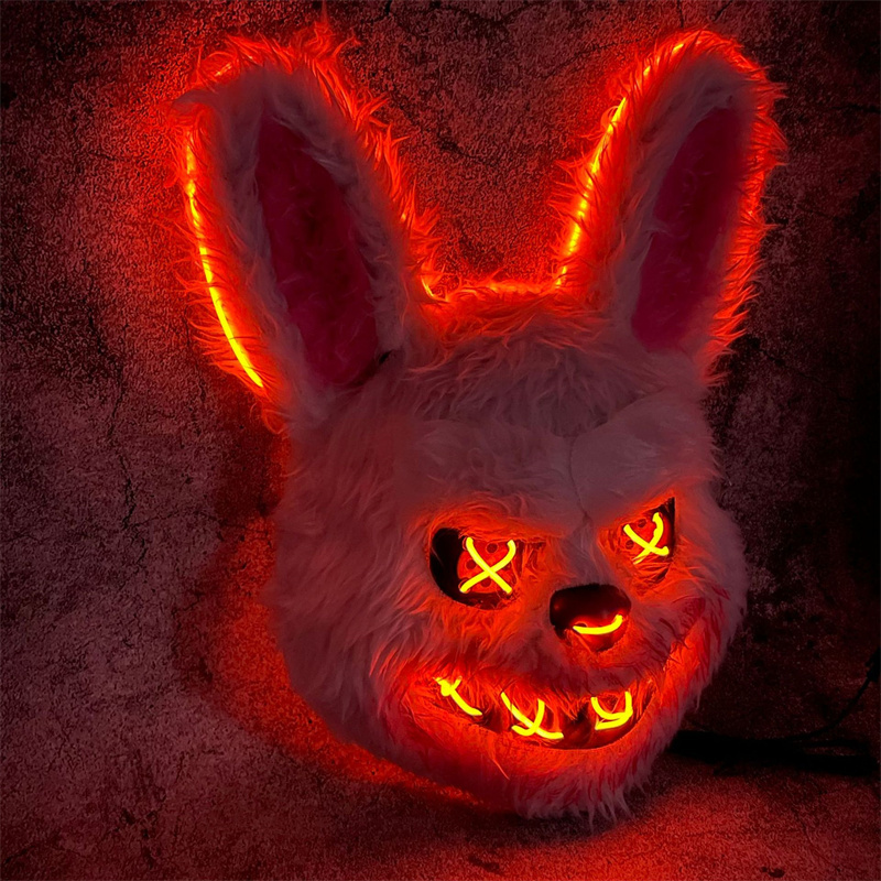 Led Purge Mask Halloween - Maska Królika LED na Maskaradę, Świecąca