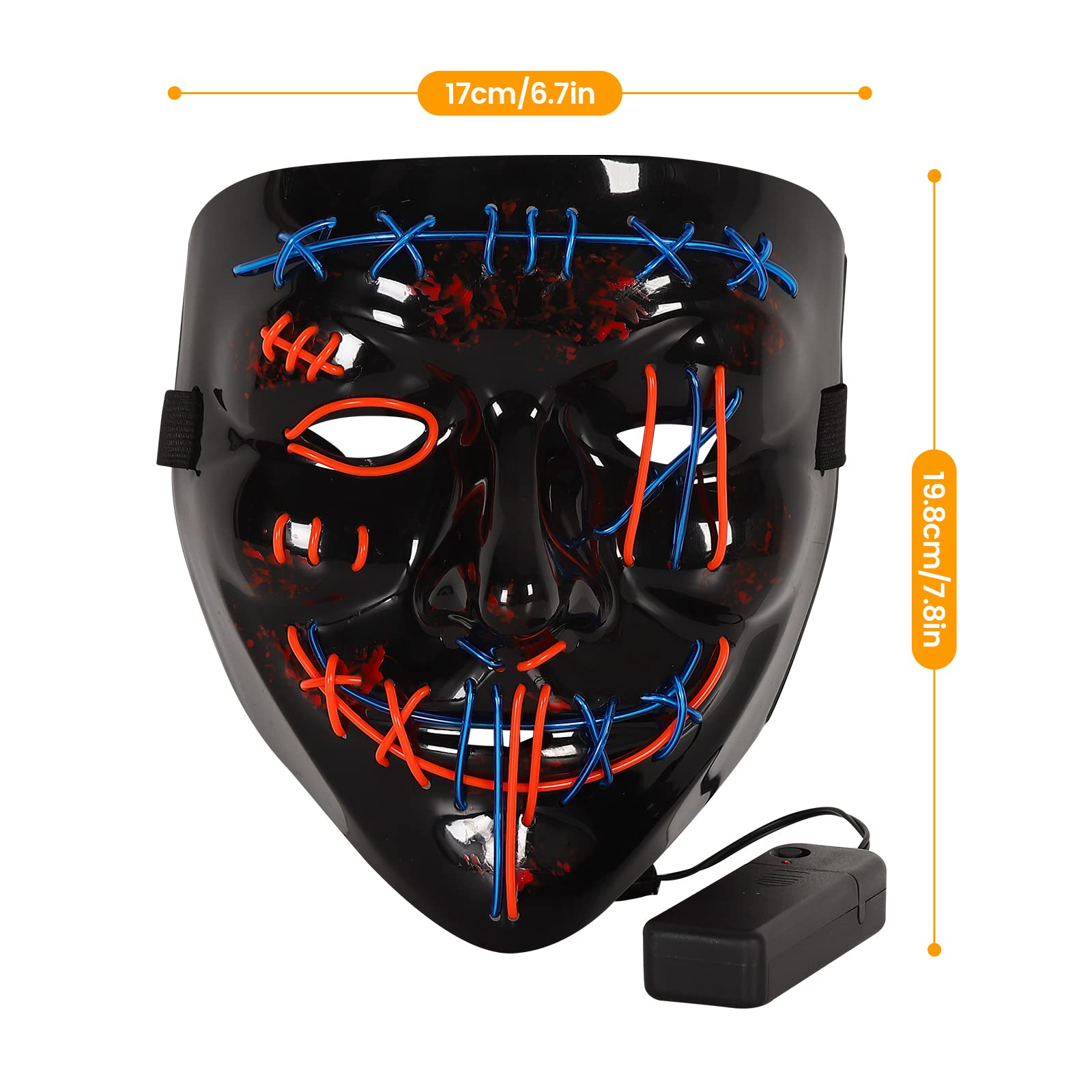 3 SZT. Straszna maska na Hallo – Led Purge Mask Halloween recenzja i cena