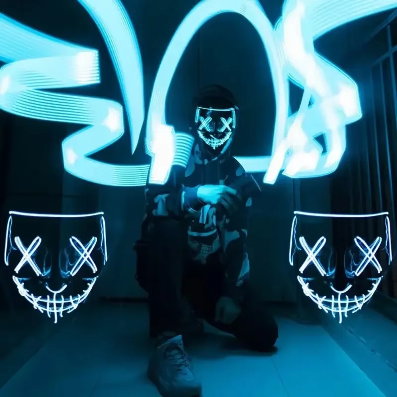 Bezprzewodowa neonowa maska LE – Led Purge Mask Halloween recenzja i cena