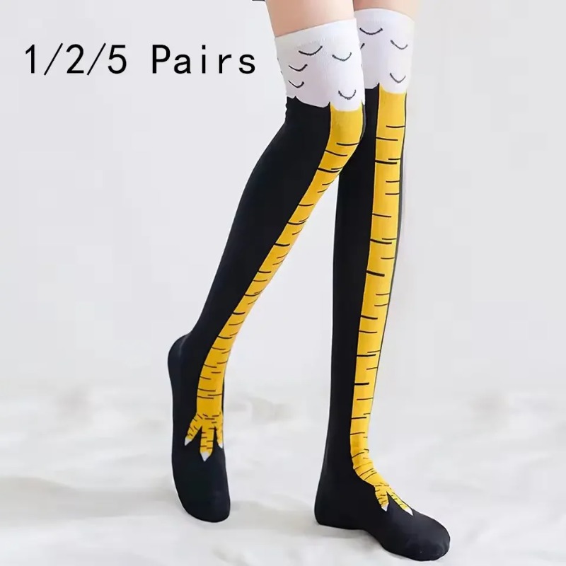 1/2/5 Par Damskich Podkolanówe – Funny Chicken Leg Socks recenzja i cena