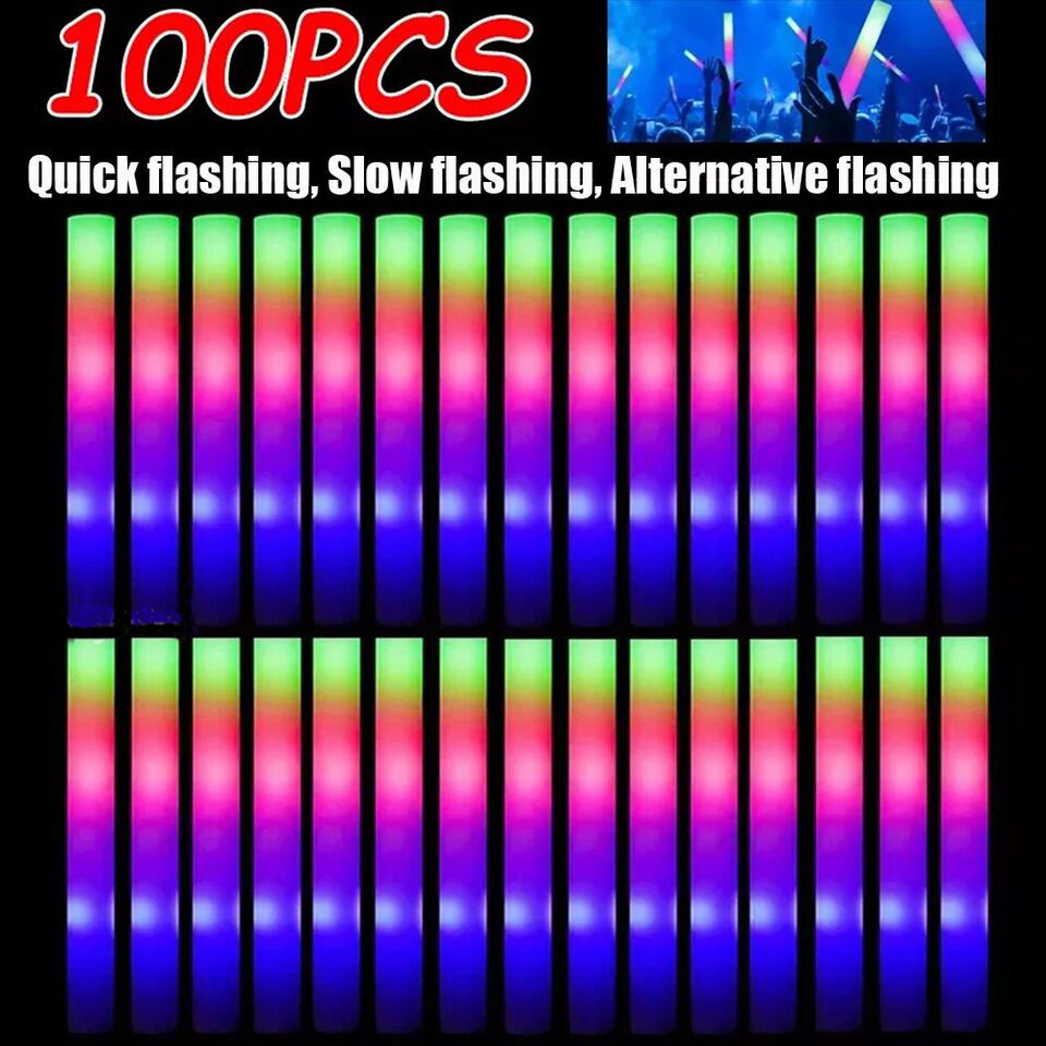 Świecące pałeczki hurtowo, 100 – Flashing Led Foam Sticks Party recenzja i cena