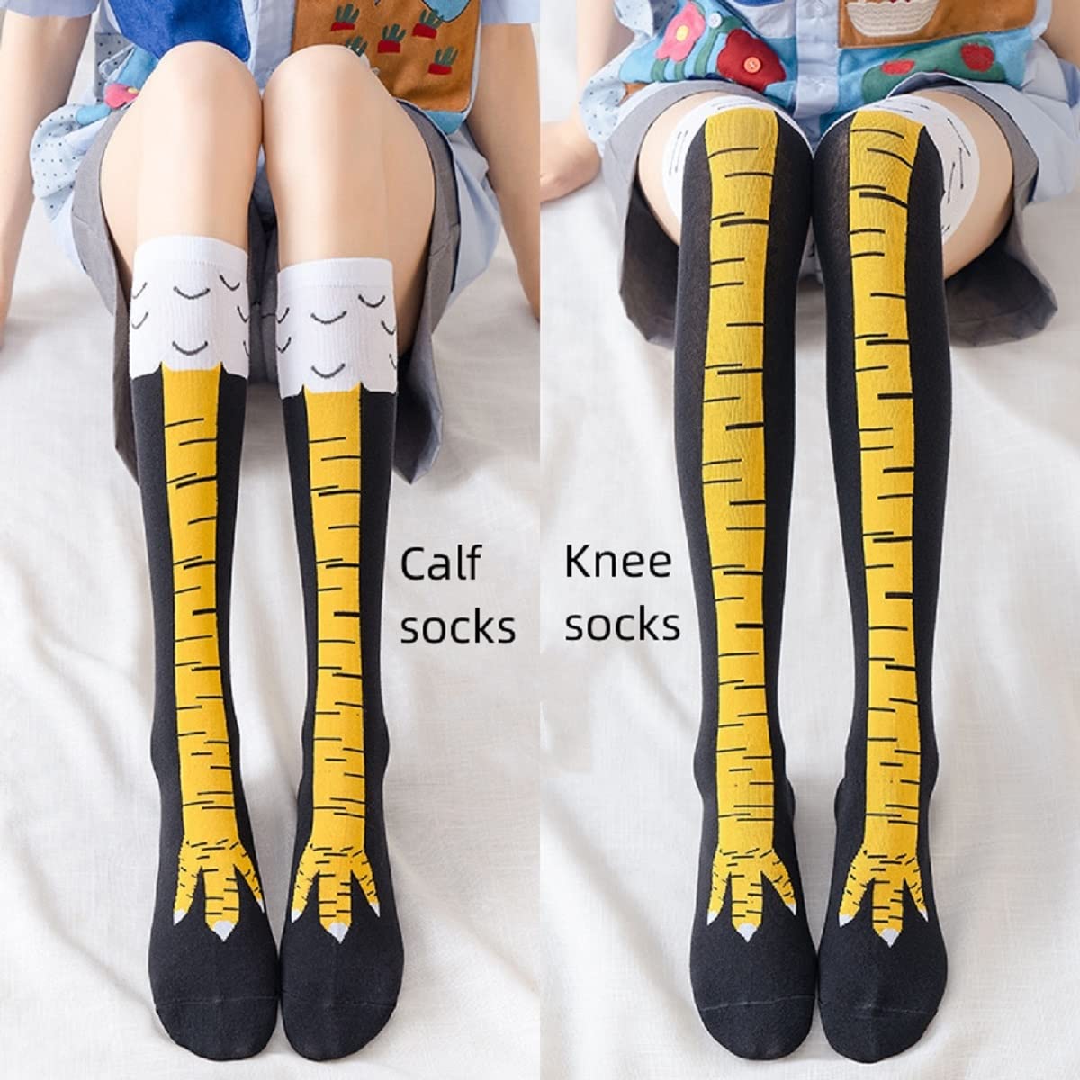 1/2 pary podkolanówek damskich – Funny Chicken Leg Socks recenzja i cena