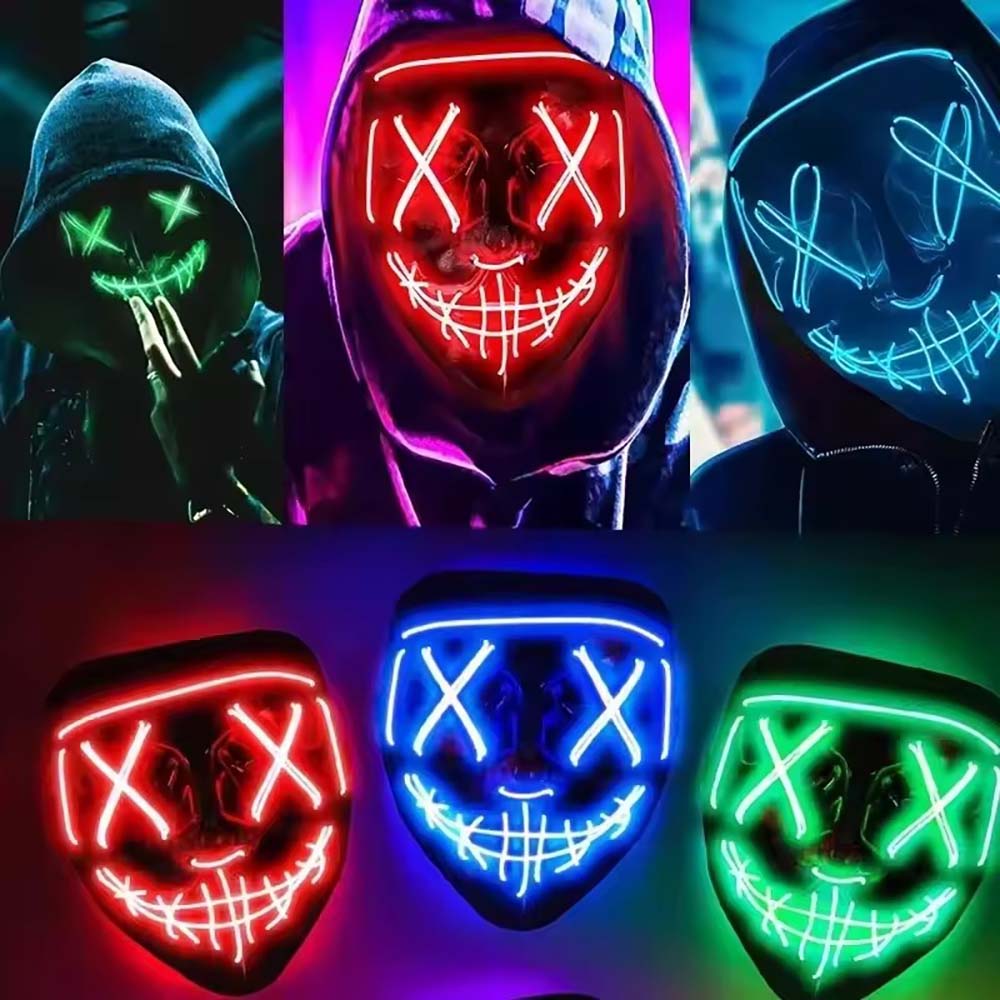 Bezprzewodowa Neonowa Maska LE – Led Purge Mask Halloween recenzja i cena