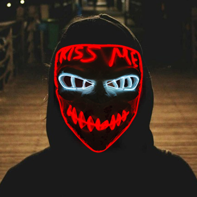 Świecące Cosplay podświetlany  – Led Purge Mask Halloween recenzja i cena