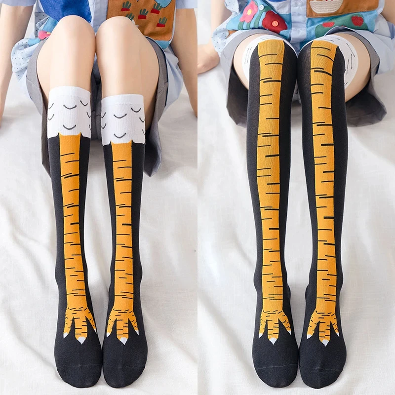 Śmieszne podkolanówki z nadruk – Funny Chicken Leg Socks recenzja i cena