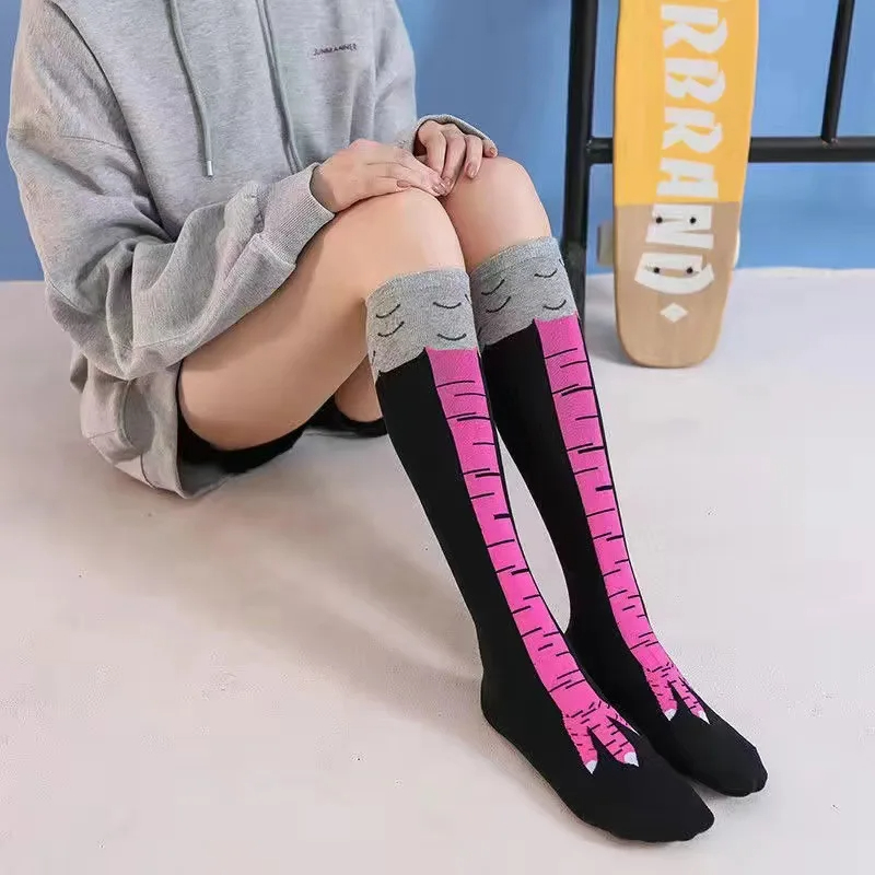 Śmieszne podkolanówki z nadruk – Funny Chicken Leg Socks recenzja i cena