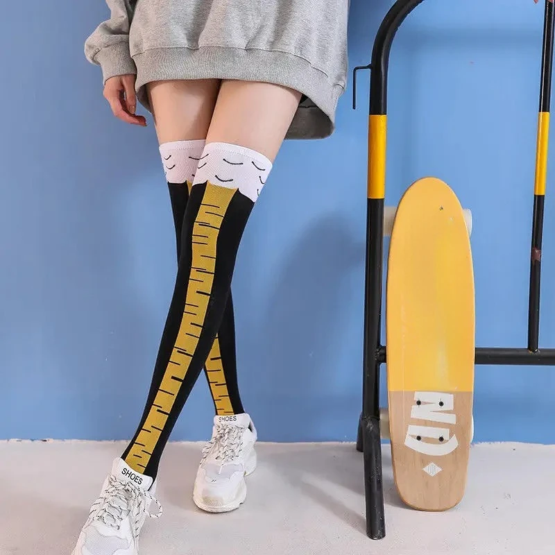 Śmieszne podkolanówki z nadruk – Funny Chicken Leg Socks recenzja i cena