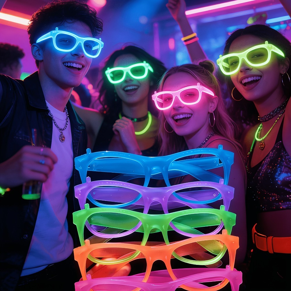 5/12 szt. Okulary UV Świecące  – Glow In The Dark Party Glasses recenzja i cena