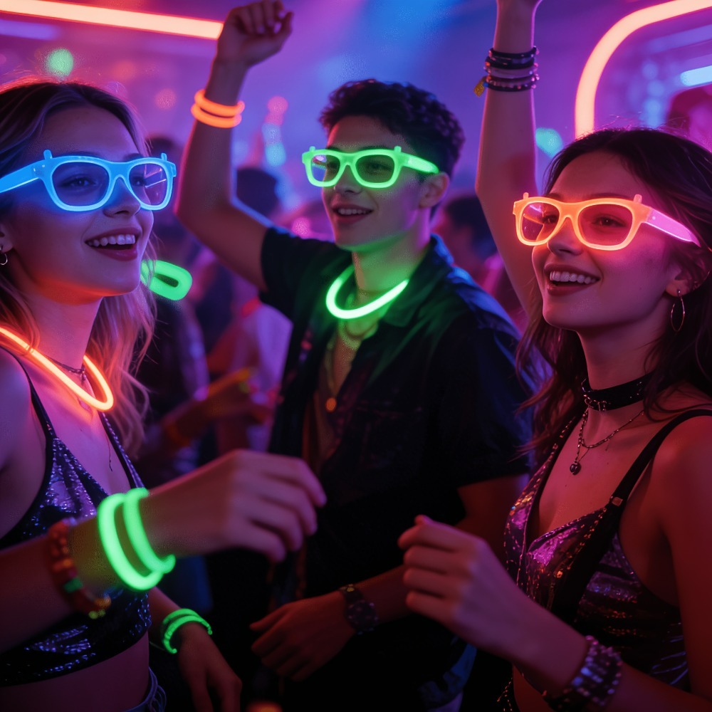 5/12 szt. Okulary UV Świecące  – Glow In The Dark Party Glasses recenzja i cena